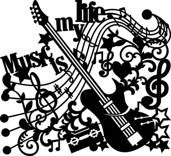 Šablóna Silhouette Music is my life 30x30 cm