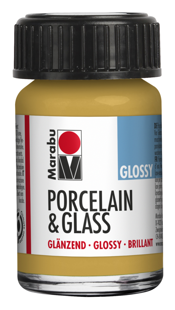 Porcelain & Glass glossy 15ml, zlatá