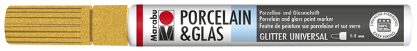 Porcelain & Glas Painter 1-2mm, glitrová zlatá