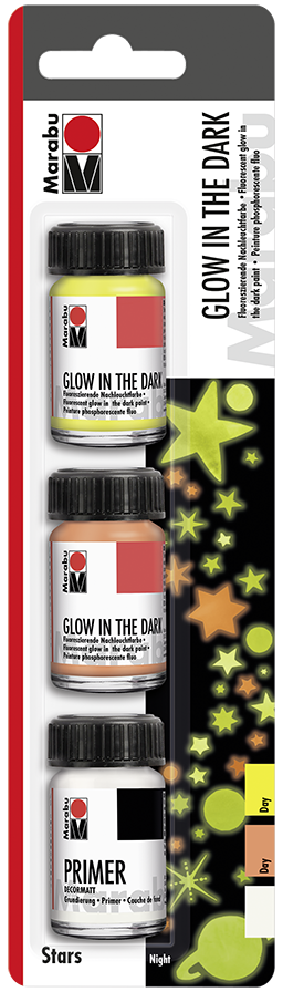 Glow in the dark Set STARS, súprava 3x15ml