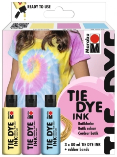 Tie-Dye-Ink Set, 3x80ml, Pastel